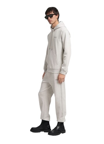 Replay MELANGE SIVI SWEATSHIRT S IZVEZENIM NATPISOM I KAPULJAČOM - 4