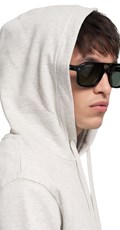 MELANGE SIVI SWEATSHIRT S IZVEZENIM NATPISOM I KAPULJAČOM - 7