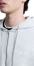 MELANŽ SIVA MAJICA OD FROTIRA S KAPULJAČOM I ZATVARAČEM - 6