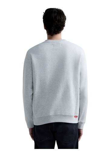 Replay MELANŽ SIVI SWEATSHIRT OD FROTIRA S IZVEZENIM SLOVOM R - 3