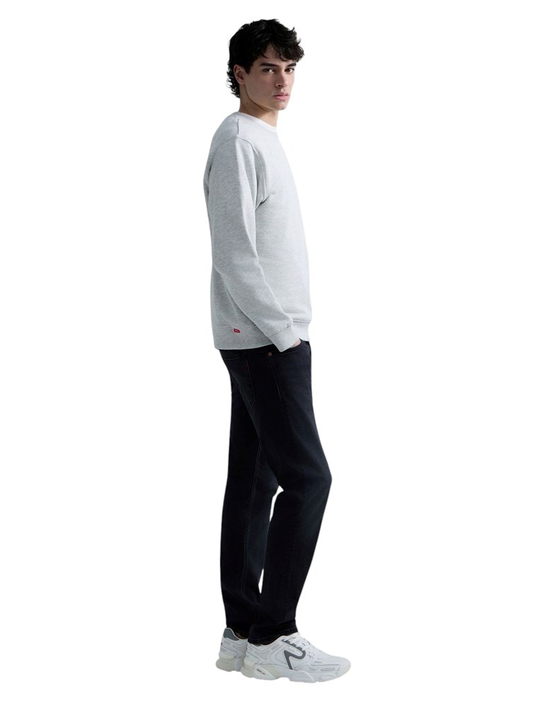 Replay MELANŽ SIVI SWEATSHIRT OD FROTIRA S IZVEZENIM SLOVOM R - 4