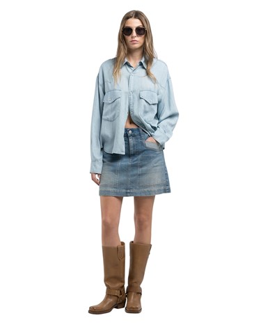 Replay mini suknja od tretiranog trapera