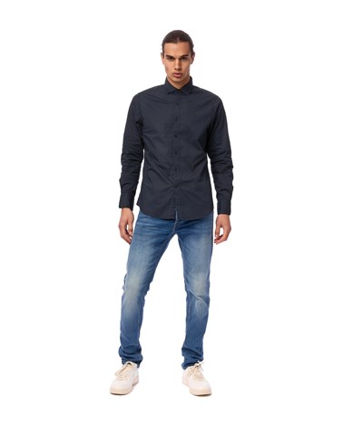 Replay muška slim fit košulja u tamno plavoj boji