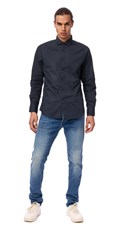 MUŠKA SLIM FIT KOŠULJA U TAMNO PLAVOJ BOJI - 1