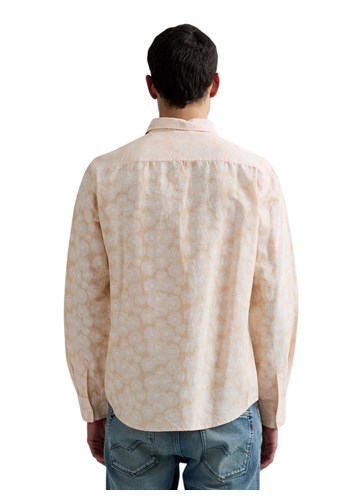 Replay NARANČASTA KOŠULJA OD LANA I PAMUKA S CVJETNIM UZORKOM - 3