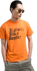 NARANČASTA MAJICA S PRINTOM HIGHWAY STARS REPLAY - 1