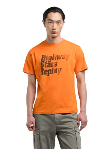 Replay NARANČASTA MAJICA S PRINTOM HIGHWAY STARS REPLAY - 4