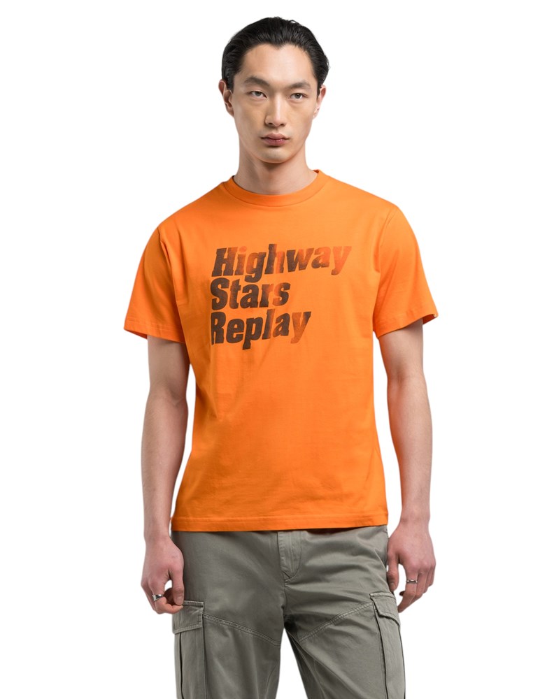 Replay NARANČASTA MAJICA S PRINTOM HIGHWAY STARS REPLAY - 4