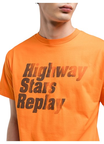 Replay NARANČASTA MAJICA S PRINTOM HIGHWAY STARS REPLAY - 5