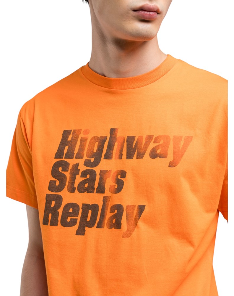 Replay NARANČASTA MAJICA S PRINTOM HIGHWAY STARS REPLAY - 5