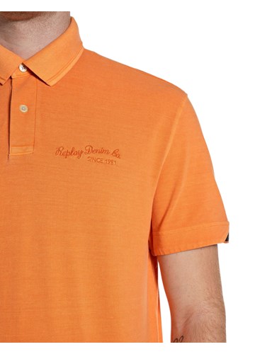 Replay NARANČASTA POLO MAJICA S IZVEZENIM LOGOM - 4