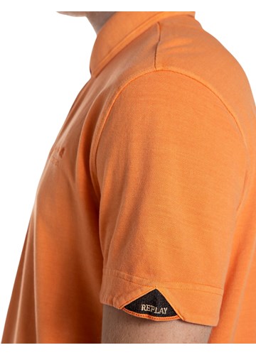 Replay NARANČASTA POLO MAJICA S IZVEZENIM LOGOM - 5