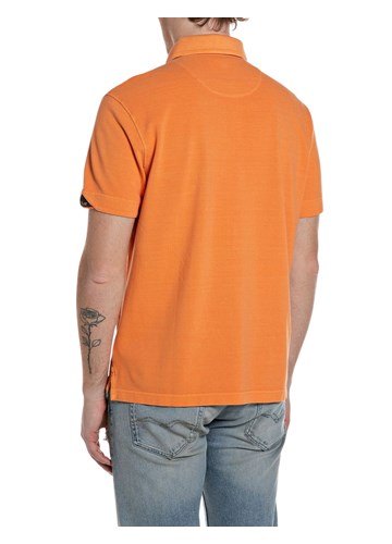 Replay NARANČASTA POLO MAJICA S IZVEZENIM LOGOM - 2