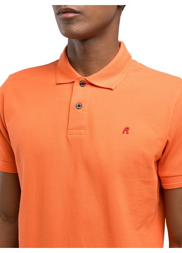 Replay NARANČASTA POLO MAJICA S KONTRASTNIM MINI LOGOM - 5