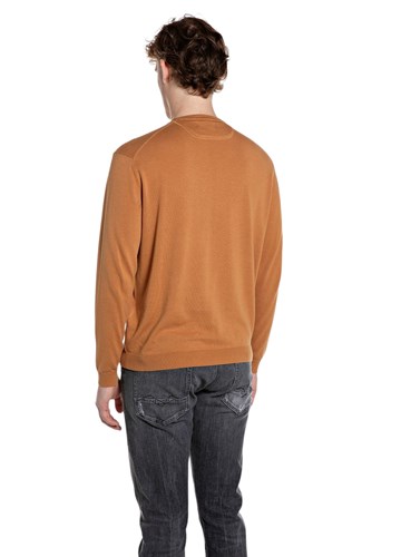 Replay NARANČASTI PULOVER REGULARNOG KROJA S IZVEZENIM SLOVOM R - 2