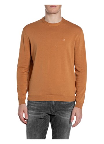 Replay NARANČASTI PULOVER REGULARNOG KROJA S IZVEZENIM SLOVOM R - 1