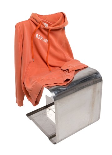 Replay NARANČASTI SWEATSHIRT S KAPULJAČOM I PRINTOM BROJA - 1