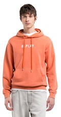 NARANČASTI SWEATSHIRT S KAPULJAČOM I PRINTOM BROJA - 3