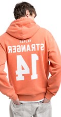 NARANČASTI SWEATSHIRT S KAPULJAČOM I PRINTOM BROJA - 4