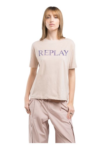 Replay NJEŽNO ROZA PAMUČNA MAJICA S REPLAY NATPISOM - 4