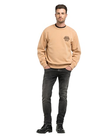 Replay oker sweatshirt s natpisom denim goods na prsima