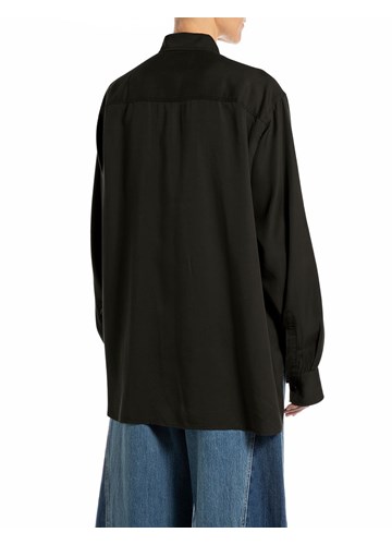 Replay OVERSIZE CRNA KOŠULJA S DRUKERIMA - 2