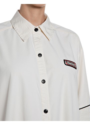 Replay OVERSIZED KOŠULJA OD KEPERA S UKRASNIM ŠAVOVIMA - 3