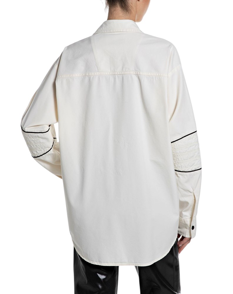 Replay OVERSIZED KOŠULJA OD KEPERA S UKRASNIM ŠAVOVIMA - 2