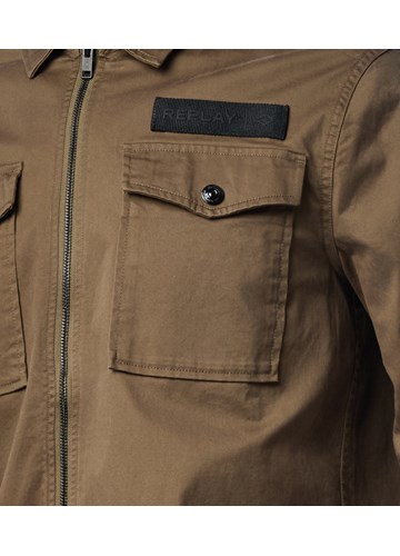 Replay PAMUČNA ZELENA KOŠULJA SA ZIPOM U VOJNIČKOM STILU - 5