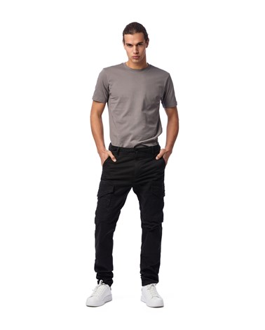 Replay pamučne cargo hlače u crnoj boji