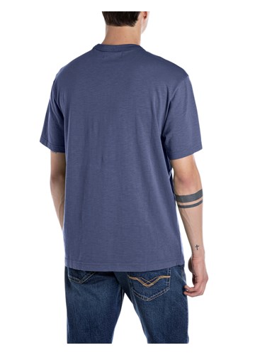 Replay PLAVA DRES MAJICA S NATPISOM REPLAY DENIM GOODS 1981 - 2