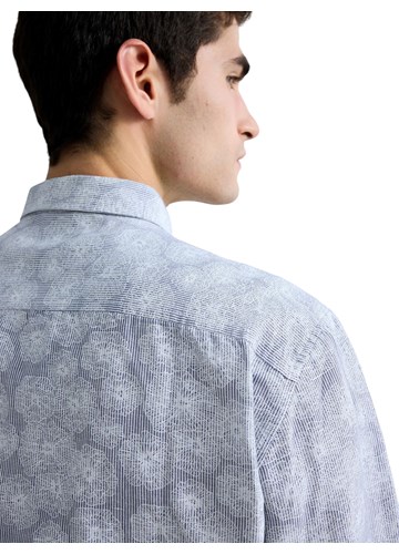 Replay PLAVA KOŠULJA OD LANA I PAMUKA S CVJETNIM UZORKOM - 4