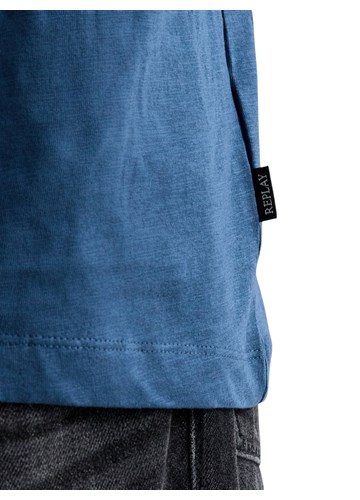 Replay PLAVA MAJICA OD LANA I PAMUKA S DŽEPIĆEM - 6