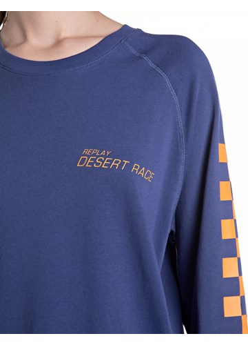 Replay PLAVA MAJICA S MOTO PRINTOM - 4