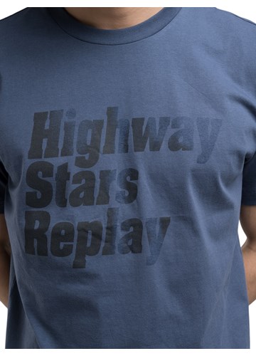 Replay PLAVA MAJICA S PRINTOM HIGHWAY STARS REPLAY - 5