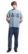 PLAVA MAJICA S PRINTOM REPLAY DENIM GOODS - 1