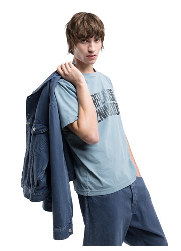 Replay PLAVA MAJICA S PRINTOM REPLAY DENIM GOODS - 2