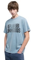 PLAVA MAJICA S PRINTOM REPLAY DENIM GOODS - 4