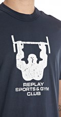 PLAVA MAJICA S PRINTOM I NATPISOM REPLAY SPORTS&GYM CLUB - 3