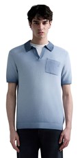 PLAVA PLETENA POLO MAJICA S OMBRE EFEKTOM - 2