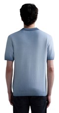 PLAVA PLETENA POLO MAJICA S OMBRE EFEKTOM - 3
