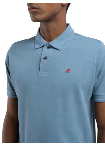 Replay PLAVA POLO MAJICA S KONTRASTNIM MINI LOGOM - 6