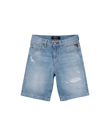 Replay plave kratke jeans hlače s poderotinama za dječake