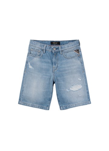 Replay PLAVE KRATKE JEANS HLAČE S PODEROTINAMA ZA DJEČAKE - 1
