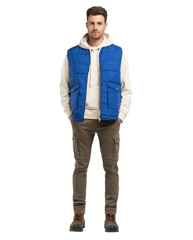 M8483  85322 Replay plavi prsluk od recikliranog ripstop materijala Replay plavi prsluk od recikliranog ripstop materijala