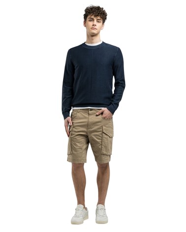 UK4717 G21280G Replay plavi regular fit pulover s vezenim detaljima Replay plavi regular fit pulover s vezenim detaljima