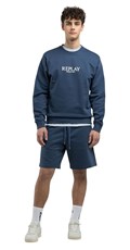 PLAVI SWEATSHIRT S GUMIRANIM REPLAY NATPISOM - 1