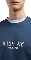 PLAVI SWEATSHIRT S GUMIRANIM REPLAY NATPISOM - 3