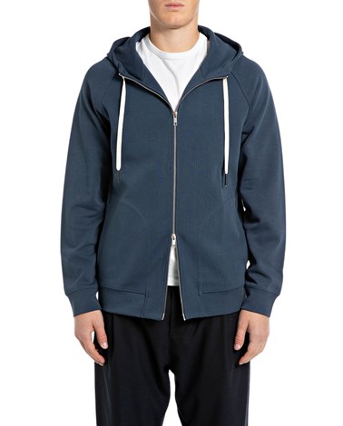 Replay plavi sartoriale sweatshirt s duplim zatvaračem
