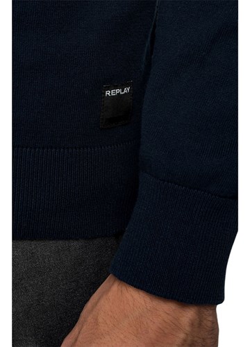 Replay PLAVI DŽEMPER OD HYPERFLEX PAMUKA - 4